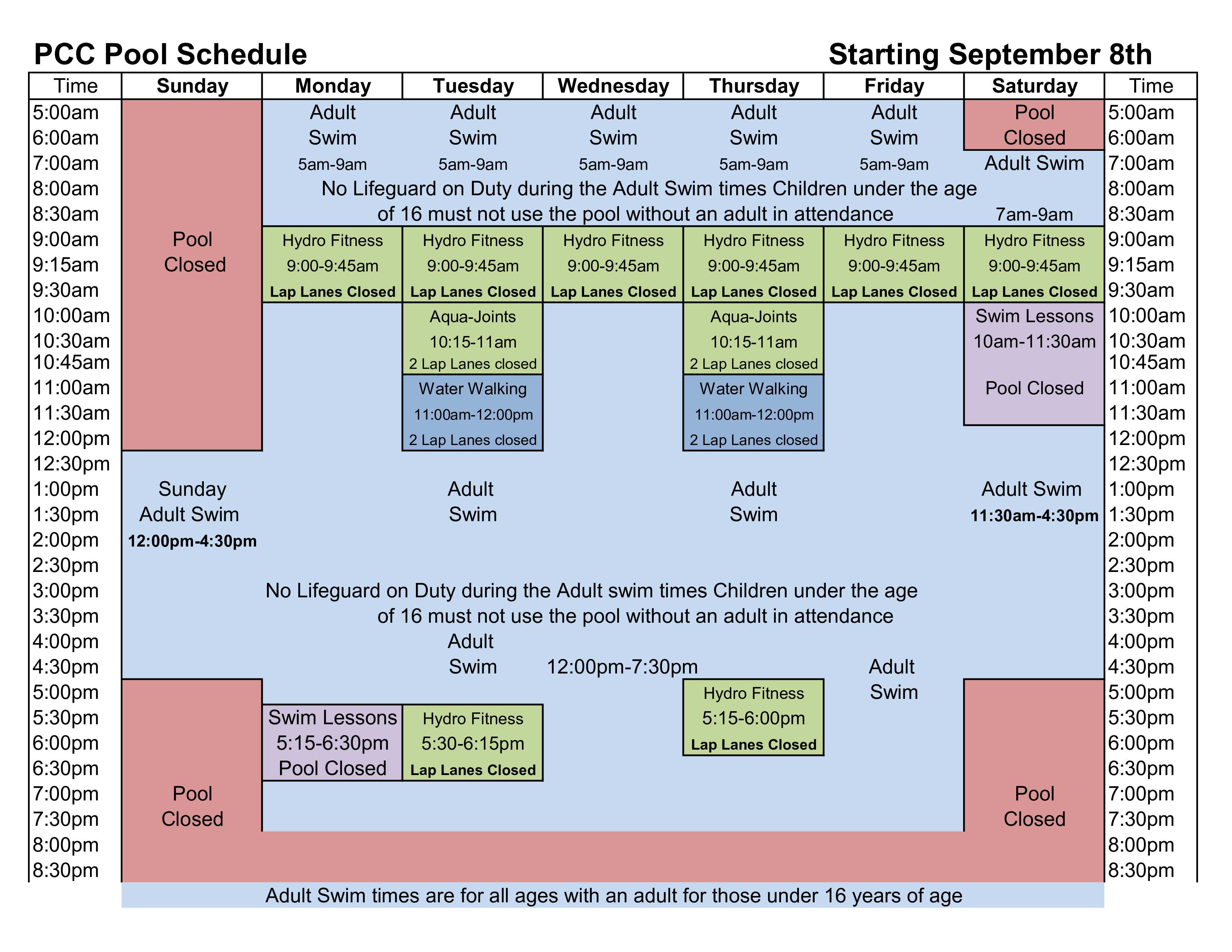Spring2025.2 pool Schedule